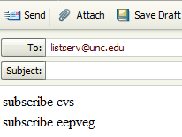 image shows e-mail address to subscribe to list